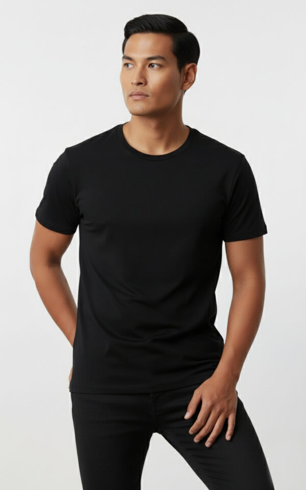 T-shirt męski czarny klasyczny