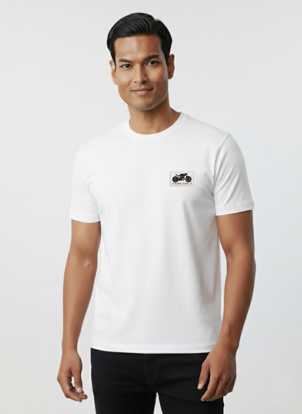 t-shirt cafe racer z motorem