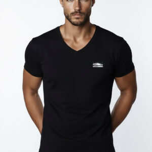 black t-shirt męski